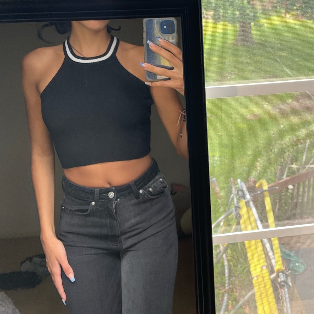 VINTAGE Brandy Melville Halter Ribbed Knit Top